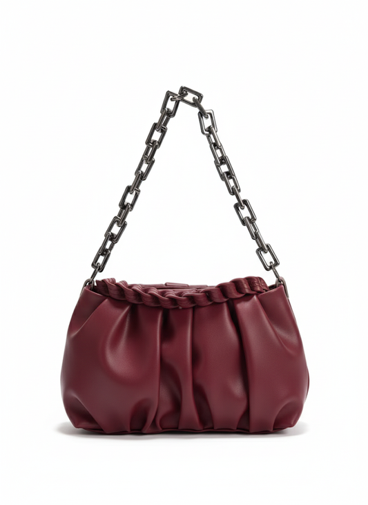 The Roxanne Ruched Chain Bag